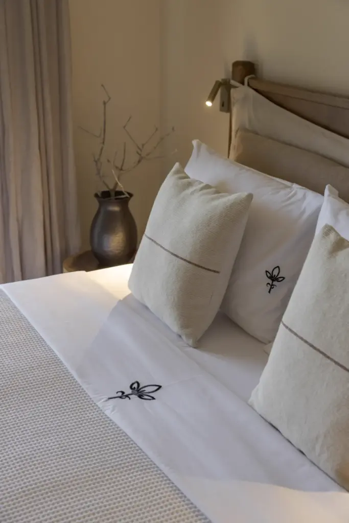 Bedroom with Coco Mat linens